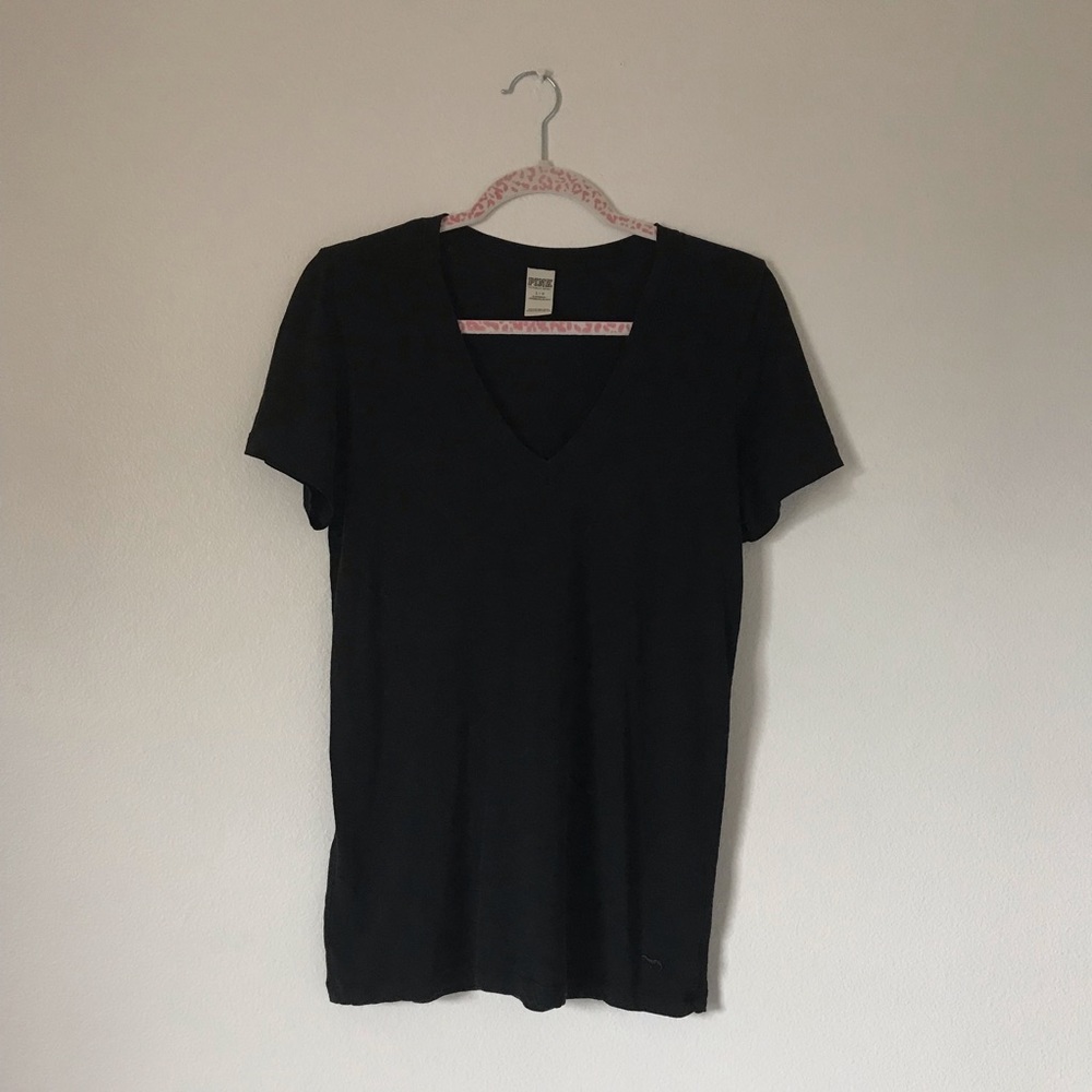 PINK VS black vneck sleepwear tee shirt